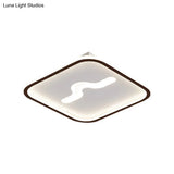 Nordic 16’/19.5’ Flush Mount Led Ceiling Light In Metal Black/Gold With Warm/White