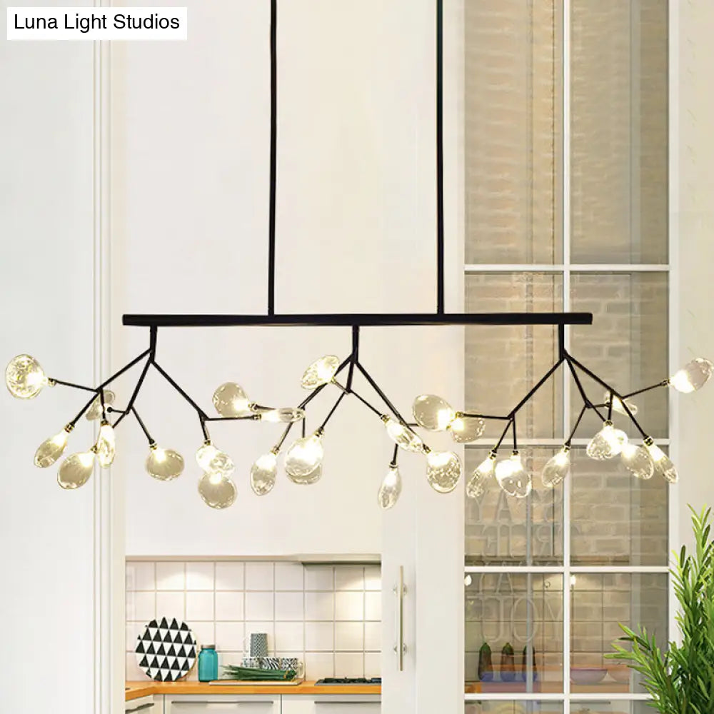Nordic 27-Light Tree Branch Glass Pendant Lamp For Dining Room - Island Ceiling Light