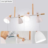 Nordic 4-Light Bell Metal Island Ceiling Hang Light - Adjustable For Dining Room