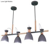 Nordic 4-Light Bell Metal Island Ceiling Hang Light - Adjustable For Dining Room