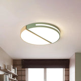 Nordic Acrylic Dual Sector Ceiling Fixture Led Flush Mount Light Green/Grey Warm/White 16.5/20.5