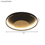 Nordic Acrylic Led Ceiling Flush Light In Black/White Wood - 12/16/19.5 Inch Wide