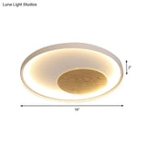 Nordic Acrylic Led Ceiling Flush Light In Black/White Wood - 12/16/19.5 Inch Wide