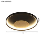 Nordic Acrylic Led Ceiling Flush Light In Black/White Wood - 12/16/19.5 Inch Wide
