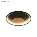 Nordic Acrylic Led Ceiling Flush Light In Black/White Wood - 12/16/19.5 Inch Wide