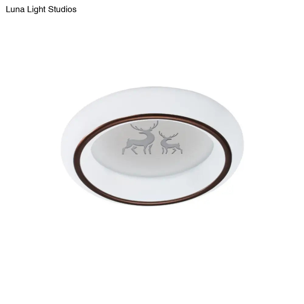 Nordic Acrylic Led Ceiling Light With Elk/Star/Hot Air Balloon Pattern - Flush Mount