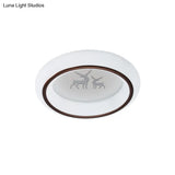 Nordic Acrylic Led Ceiling Light With Elk/Star/Hot Air Balloon Pattern - Flush Mount