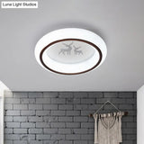 Nordic Acrylic Led Ceiling Light With Elk/Star/Hot Air Balloon Pattern - Flush Mount