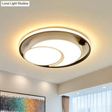 Nordic Acrylic Led Ceiling Mounted Light For Bedroom - White/Black Flush Mount Warm/White Glow