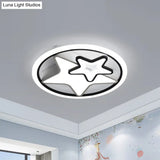 Nordic Acrylic Led Dual Star Flush Lighting For Bedroom Ceiling - White/Black