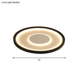 Nordic Acrylic Led Flush Ceiling Light In Black - 16’/19.5’ Width