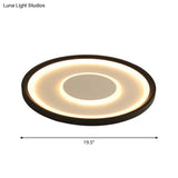 Nordic Acrylic Led Flush Ceiling Light In Black - 16’/19.5’ Width