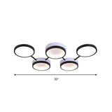 Nordic Acrylic Led Flush Light: Black Molecular Design 4/5 Light Options Warm/White Ideal For Living