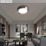 Nordic Acrylic Led Flush Mount Ceiling Light Fixture In White/Distressed White - 16’/19.5’ Dia