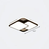 Nordic Acrylic Led Flush - Mount Ceiling Light For Bedrooms - Overlapping Style Black / 19.5’
