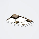 Nordic Acrylic Led Flush - Mount Ceiling Light For Bedrooms - Overlapping Style Black / 39’ Warm