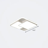 Nordic Acrylic Led Flush - Mount Ceiling Light For Bedrooms - Overlapping Style White / 19.5’
