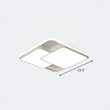 Nordic Acrylic Led Flush - Mount Ceiling Light For Bedrooms - Overlapping Style White / 23.5’
