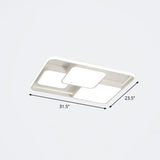 Nordic Acrylic Led Flush - Mount Ceiling Light For Bedrooms - Overlapping Style White / 31.5’ Warm
