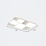 Nordic Acrylic Led Flush - Mount Ceiling Light For Bedrooms - Overlapping Style White / 39’