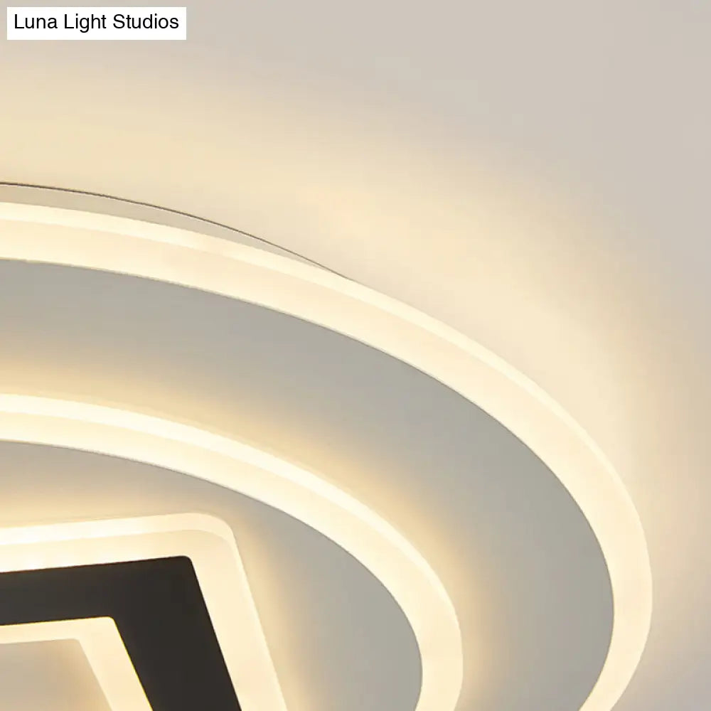 Nordic Acrylic Led Flush Mount Light With Remote Stepless Dimming - Available In Warm Or White