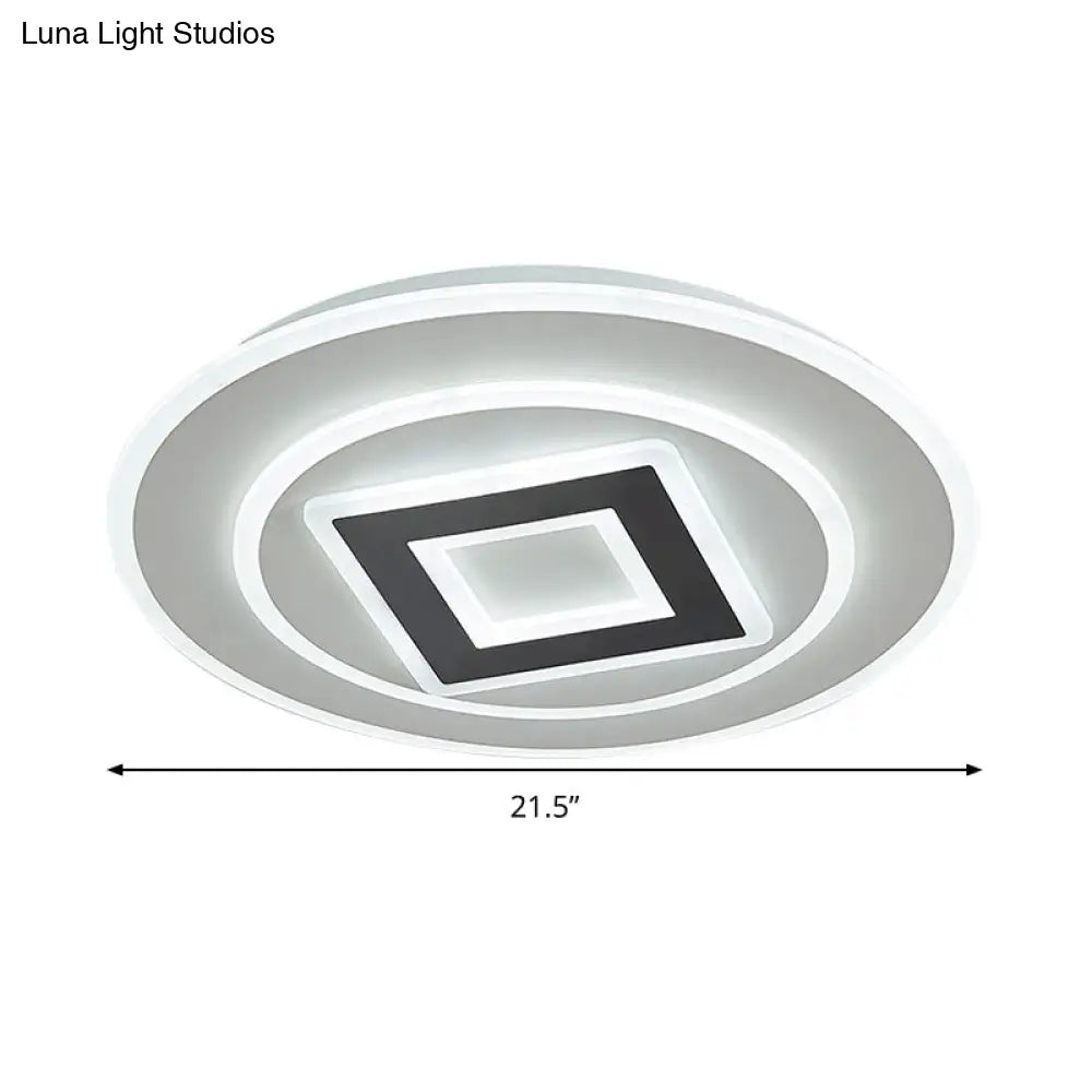 Nordic Acrylic Led Flush Mount Light With Remote Stepless Dimming - Available In Warm Or White