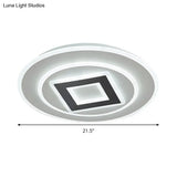 Nordic Acrylic Led Flush Mount Light With Remote Stepless Dimming - Available In Warm Or White