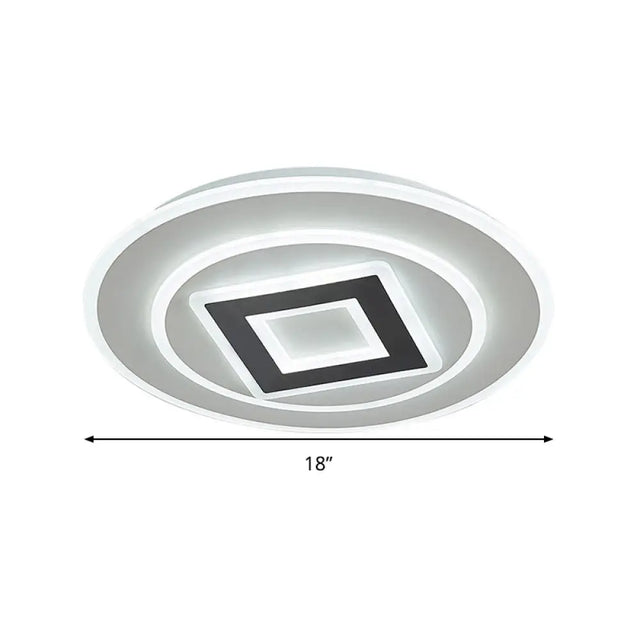 Nordic Acrylic Led Flush Mount Light With Remote Stepless Dimming - Available In Warm Or White