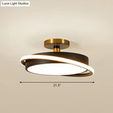 Nordic Acrylic Round Semi Flush Led Ceiling Light For Bedrooms