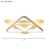 Nordic Acrylic Triangle Flush Mount Led Ceiling Light - 17’/21’/25’ Wide Warm/White