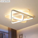 Nordic Acrylic Triangle Flush Mount Led Ceiling Light - 17’/21’/25’ Wide Warm/White