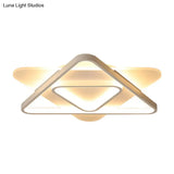 Nordic Acrylic Triangle Flush Mount Led Ceiling Light - 17’/21’/25’ Wide Warm/White