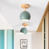 Nordic Adjustable Semi Flush Ceiling Light Fixture - Black/Gray/White/Pink/Green Orbit Design Green