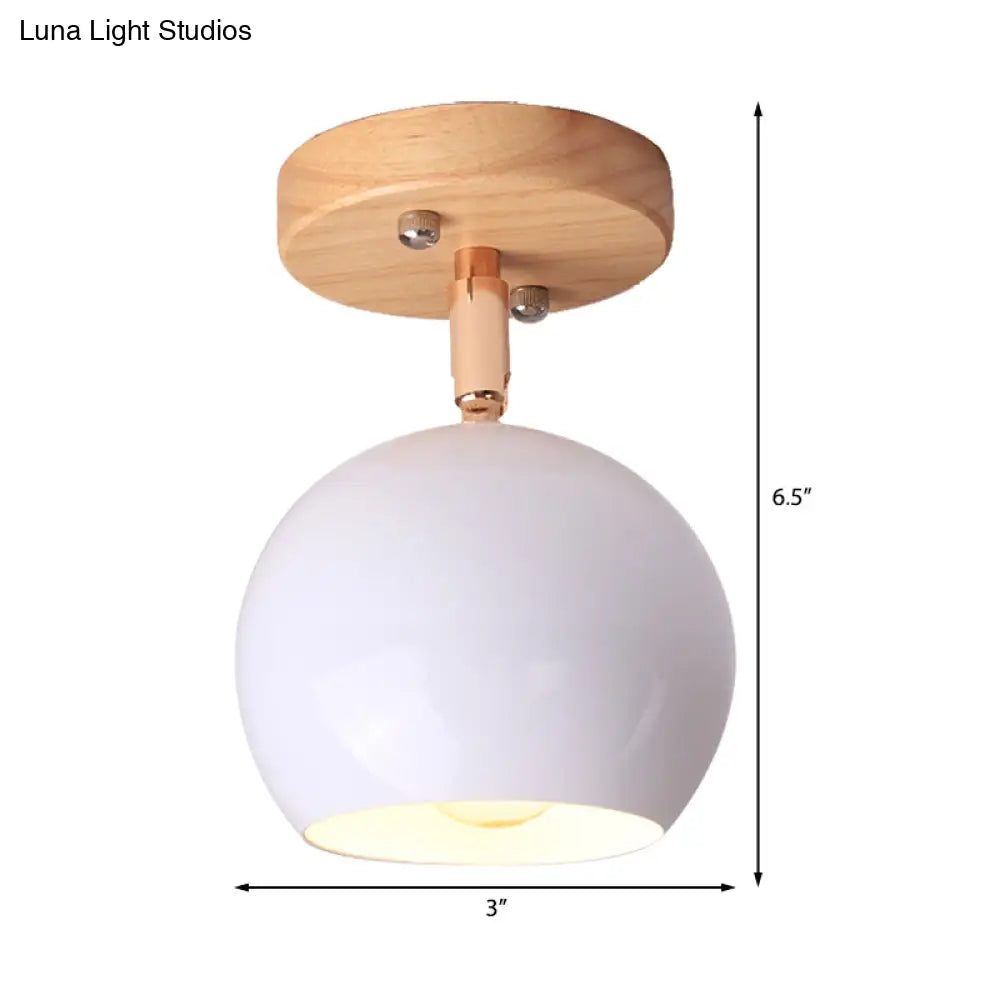 Nordic Adjustable Semi Flush Ceiling Light Fixture - Black/Gray/White/Pink/Green Orbit Design