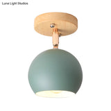 Nordic Adjustable Semi Flush Ceiling Light Fixture - Black/Gray/White/Pink/Green Orbit Design