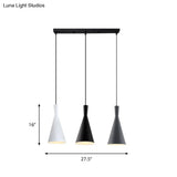 Nordic Aluminum Cluster Pendant Light With 3 Heads In Black-Grey-White Colors
