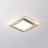 Nordic Aluminum Led Ceiling Flush Mount Light In Warm/White - Grey Square Box Design With Frame