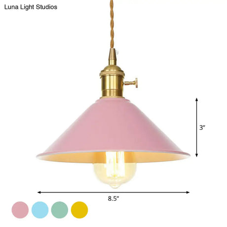 Nordic Barn-Style Pendant Light With Colorful Iron Shade – Perfect For Kitchen And Bar