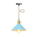 Nordic Barn-Style Pendant Light With Colorful Iron Shade – Perfect For Kitchen And Bar Blue / A