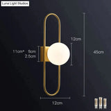 Nordic Bedside Lamp Wall Living Room Simple Modern Background Corridor Bedroom Copper With Tricolor