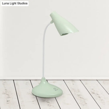 Nordic Bell-Shaped Led Desk Lamp: Touch-Sensitive With Usb Charging Port Blue/Green/Pink/White