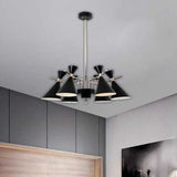 Nordic Bi-Conical Pendant Chandelier - 3/6 Lights Black/White/Pink Dining Room Lighting Fixture 6 /