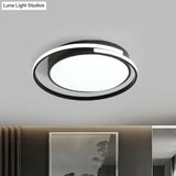 Nordic Black Acrylic Geometric Flush Mount Led Light For Bedroom Ceiling