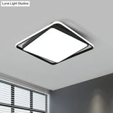 Nordic Black Acrylic Geometric Flush Mount Led Light For Bedroom Ceiling