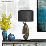 Nordic Black Bedroom Task Lamp - 1 Bulb Reading Book Light With Fabric Shade