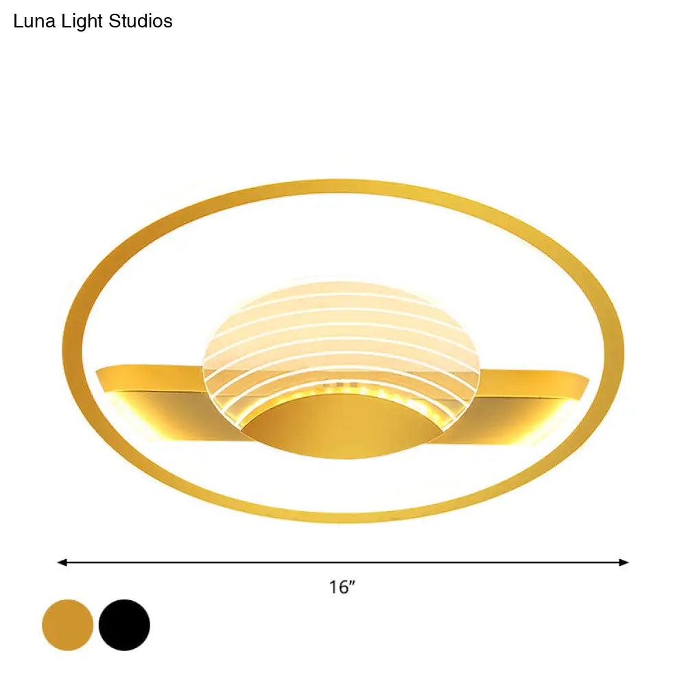 Nordic Black/Gold Acrylic Led Flush Mount Ceiling Lamp For Bedroom