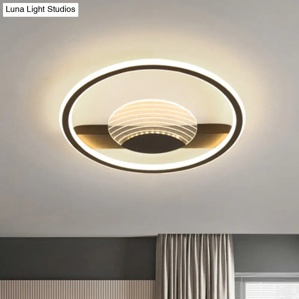 Nordic Black/Gold Acrylic Led Flush Mount Ceiling Lamp For Bedroom