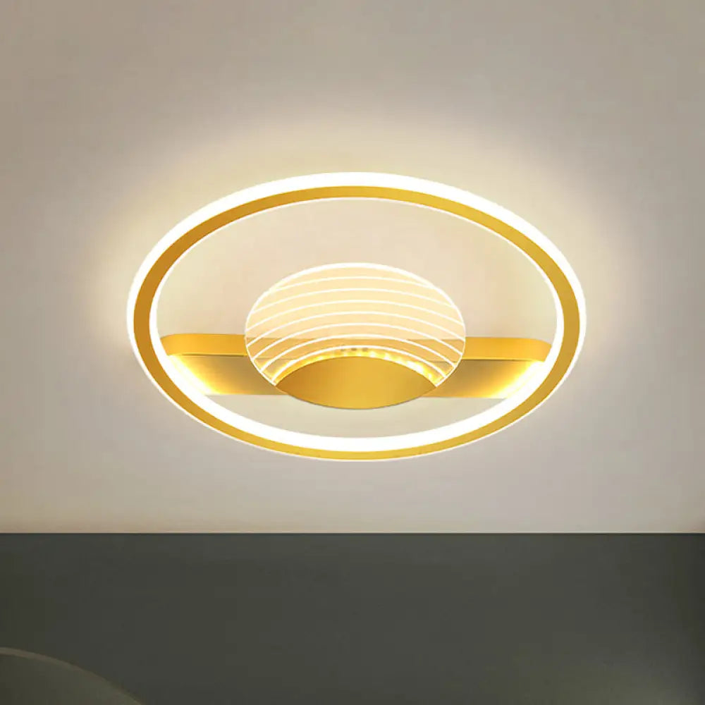 Nordic Black/Gold Acrylic Led Flush Mount Ceiling Lamp For Bedroom Gold