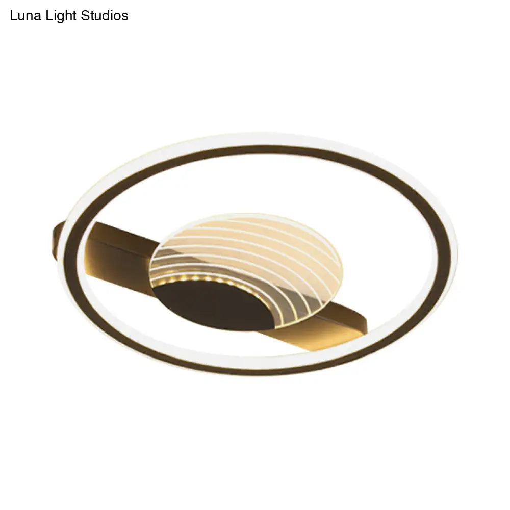 Nordic Black/Gold Acrylic Led Flush Mount Ceiling Lamp For Bedroom