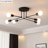 Nordic Black Metal Flush Mount Ceiling Light For Bedroom